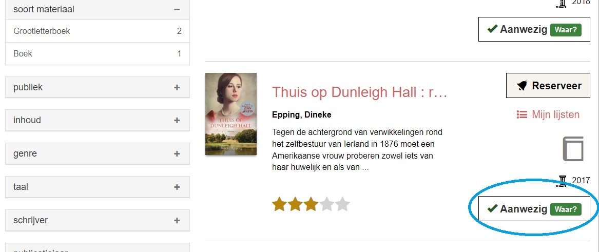 aanwezig in catalogus